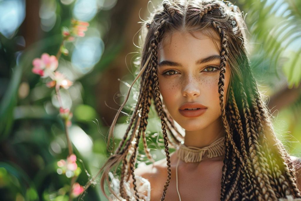 15 idées de coiffures combinant tresses et cheveux lâchés