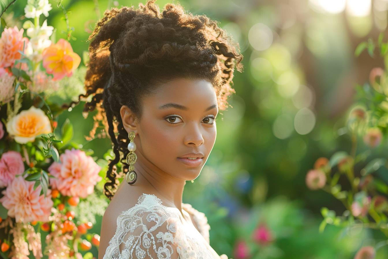 15 idées de coiffures de mariage afro-chic