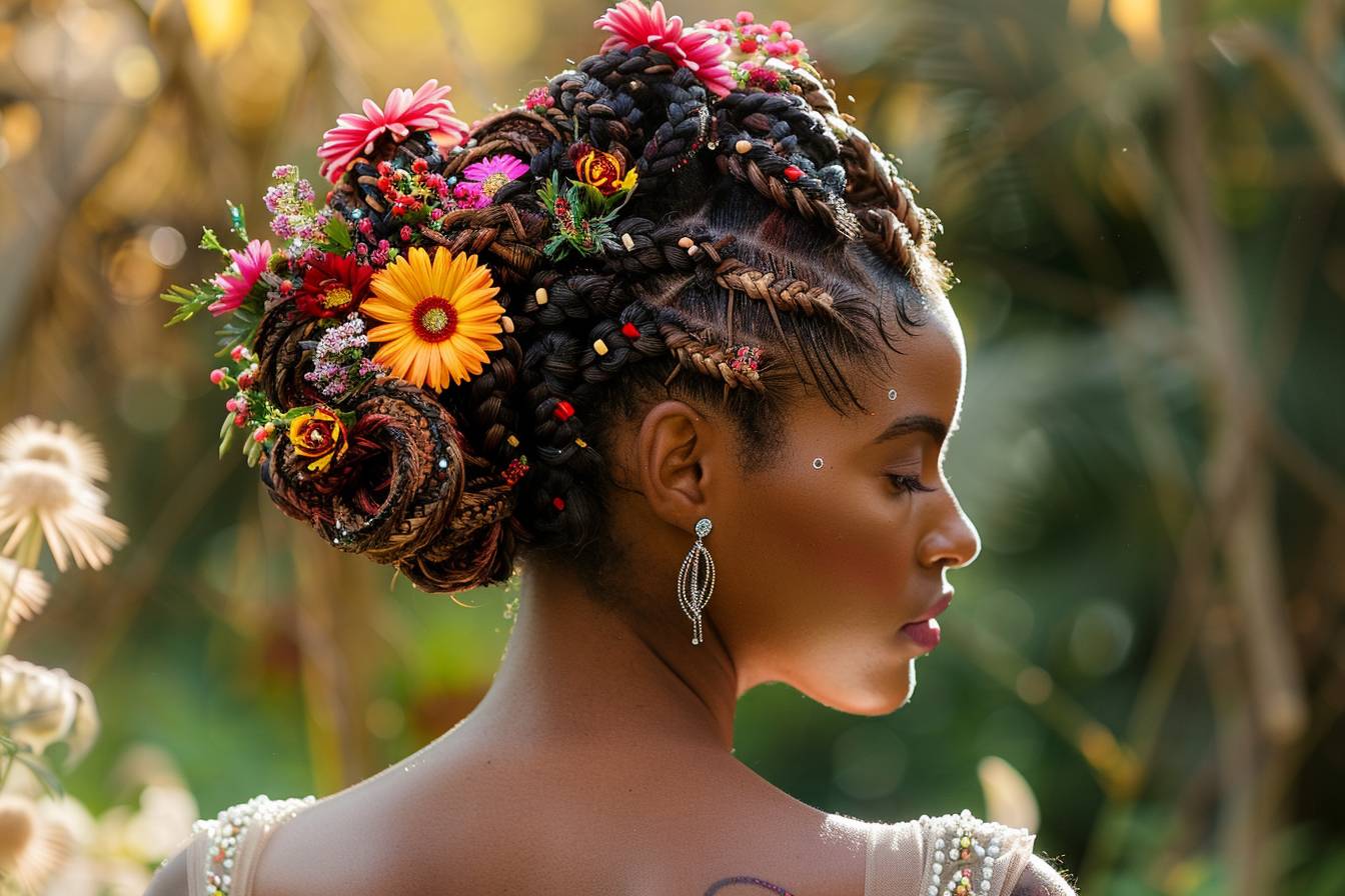 15 idées de coiffures de mariage avec tresses africaines