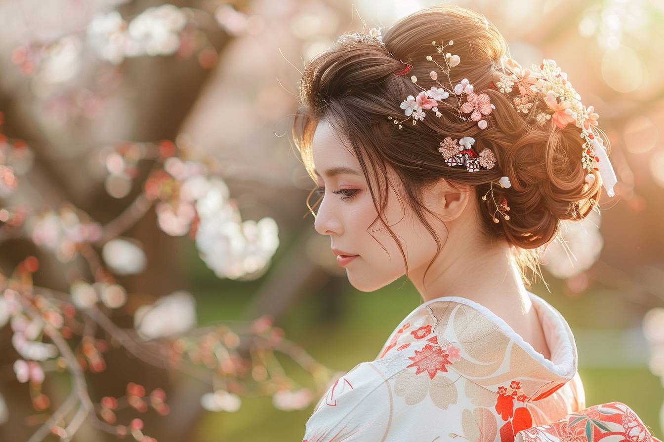 15 idées de coiffures pour un mariage traditionnel japonais