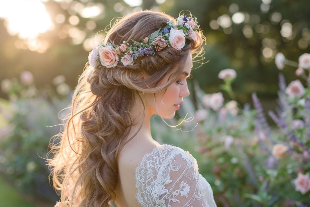 15 idées de coiffures pour une mariée romantique et douce
