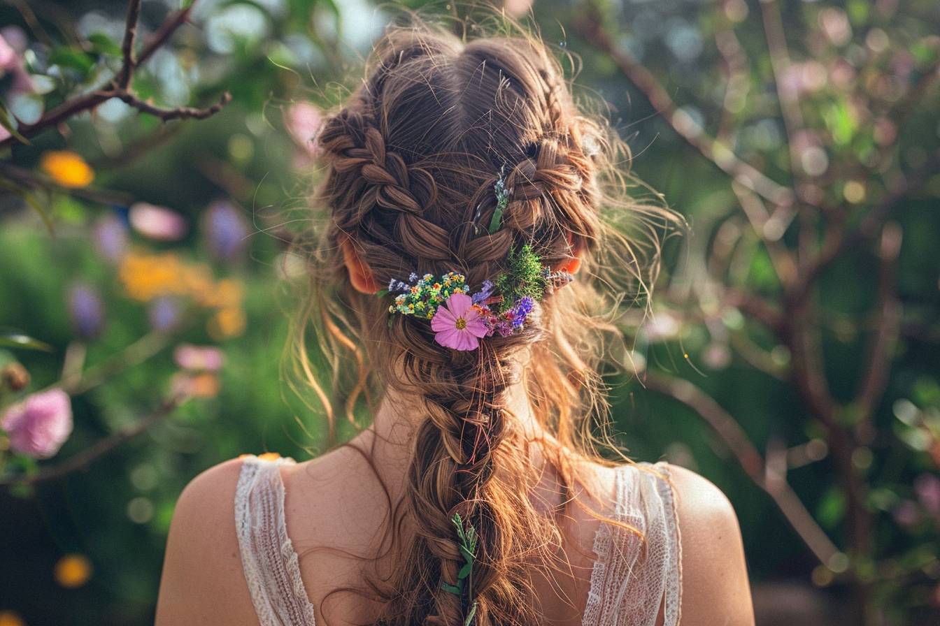 Comment intégrer des fleurs dans une tresse épi ?