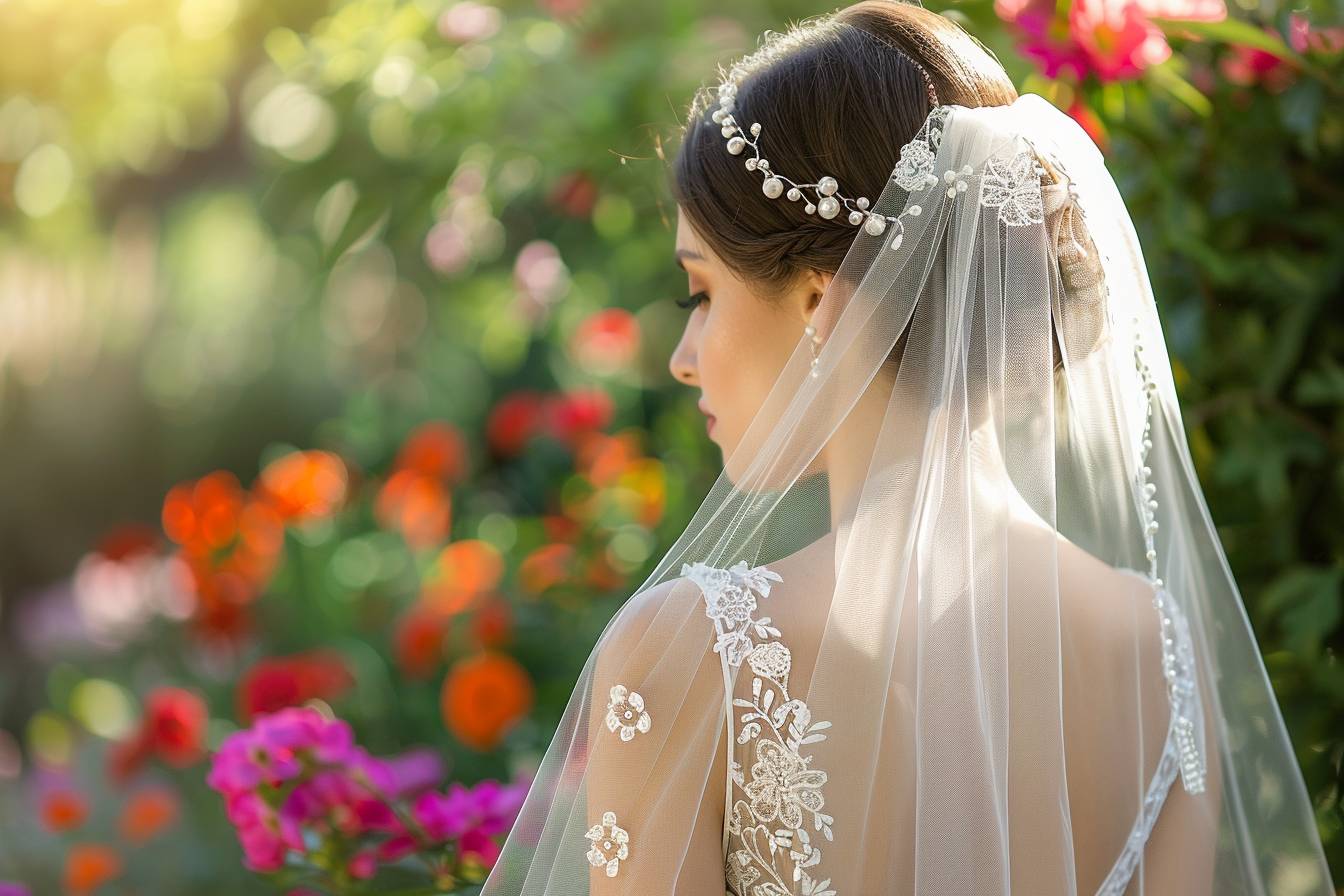 Comment intégrer un voile court dans une coiffure de mariage ?
