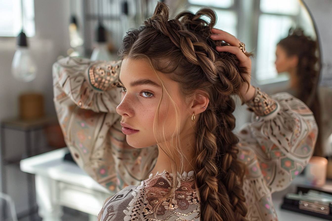 Comment intégrer une tresse épi dans un chignon ?