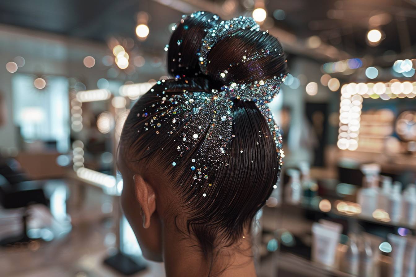 Comment sublimer une queue-de-cheval avec des chouchous en strass ?