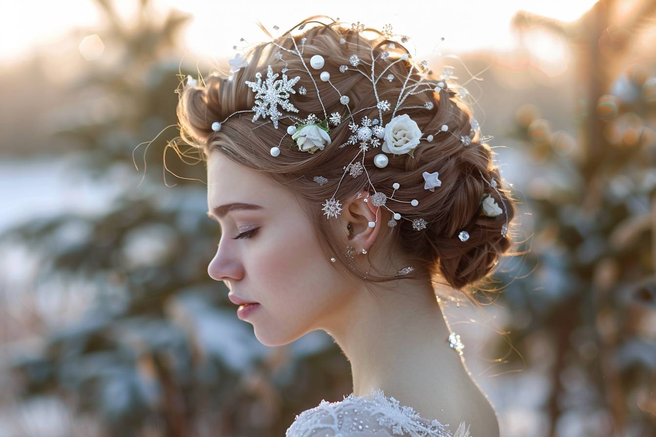 Quelles couleurs et textures utiliser pour une coiffure de mariage hivernal ?