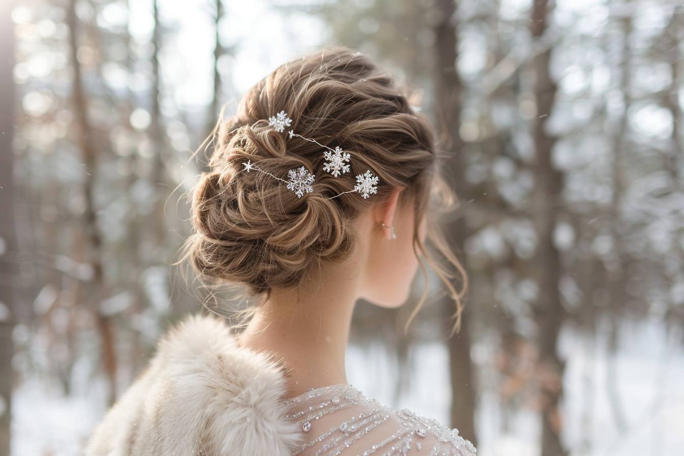 Quels accessoires douillets privilégier pour une coiffure de mariage en hiver ?
