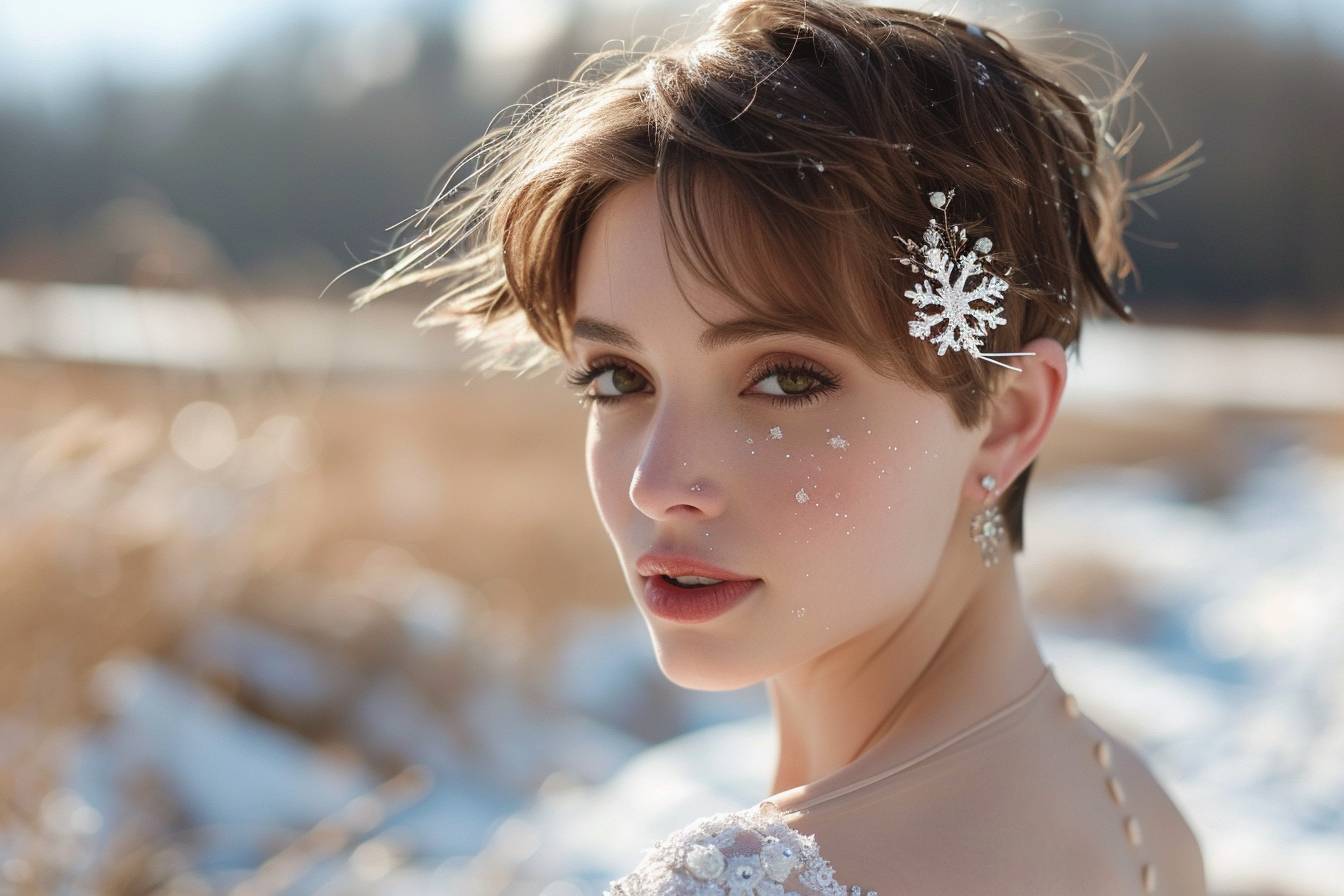 Quels styles de cheveux courts pour un mariage sous la neige ?