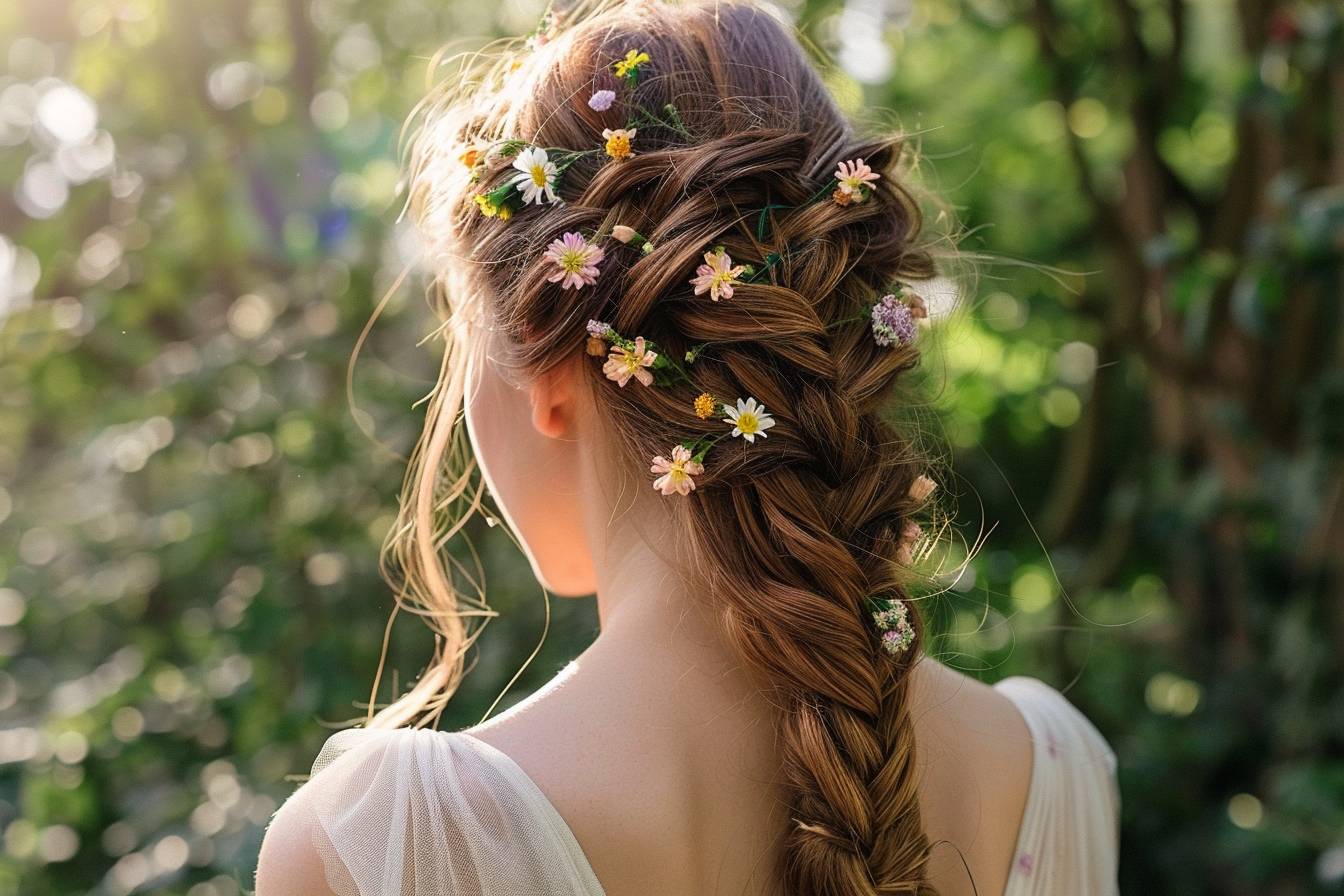 Quels types de chignons peuvent être ornés de fleurs ?